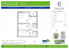 3 pokoje, mieszkanie 71,98 m², piętro 3, oferta nr B.3.2, Crocus Hill, Szczecin, Śródmieście, Śródmieście Północ, ul. Jerzego Janosika 2, 2A, 3, 3A